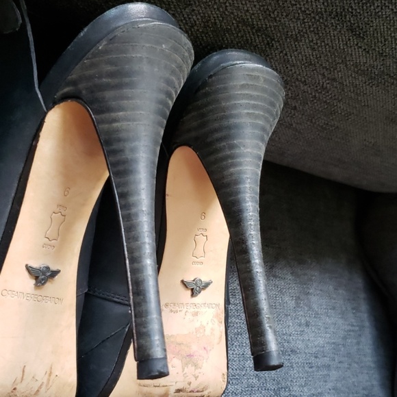 Black Leather creative recreation heel - Picture 4 of 4